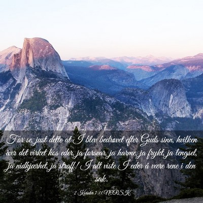 Picture 03 - 2 Korinter 7:11 NORSK - For se, just dette at I blev bedrøvet efter Guds - Bible Verse Picture