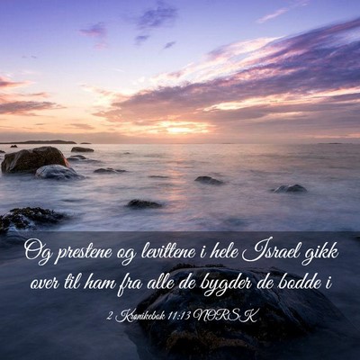 Picture 03 - 2 Krønikebok 11:13 NORSK - Og prestene og levittene i hele Israel gikk over - Bible Verse Picture