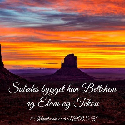 Picture 03 - 2 Krønikebok 11:6 NORSK - Således bygget han Betlehem og Etam og - Bible Verse Picture