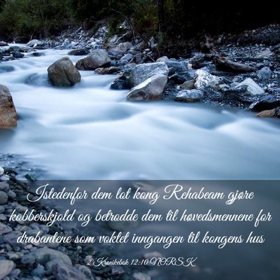 Picture 03 - 2 Krønikebok 12:10 NORSK - Istedenfor dem lot kong Rehabeam gjøre - Bible Verse Picture