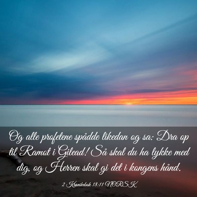 Picture 03 - 2 Krønikebok 18:11 NORSK - Og alle profetene spådde likedan og sa: Dra op - Bible Verse Picture