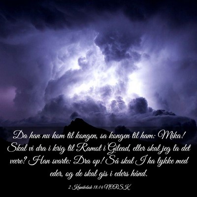 Picture 03 - 2 Krønikebok 18:14 NORSK - Da han nu kom til kongen, sa kongen til ham: - Bible Verse Picture