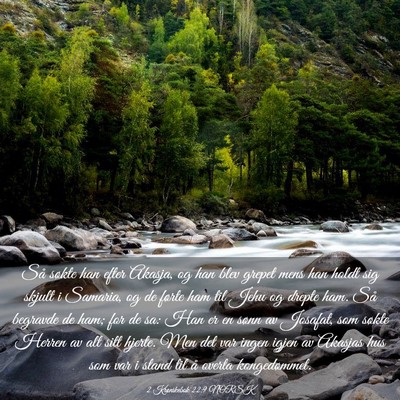 Picture 03 - 2 Krønikebok 22:9 NORSK - Så søkte han efter Akasja, og han blev grepet - Bible Verse Picture