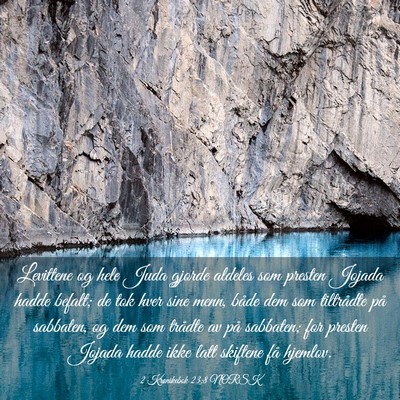 Picture 03 - 2 Krønikebok 23:8 NORSK - Levittene og hele Juda gjorde aldeles som presten - Bible Verse Picture
