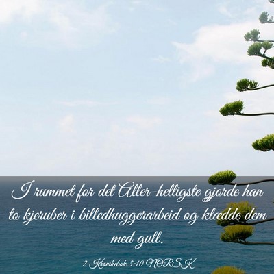 Picture 03 - 2 Krønikebok 3:10 NORSK - I rummet for det Aller-helligste gjorde han to - Bible Verse Picture