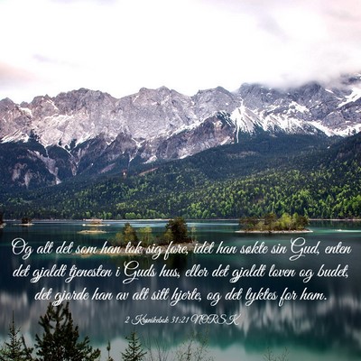 Picture 03 - 2 Krønikebok 31:21 NORSK - Og alt det som han tok sig fore, idet han søkte - Bible Verse Picture