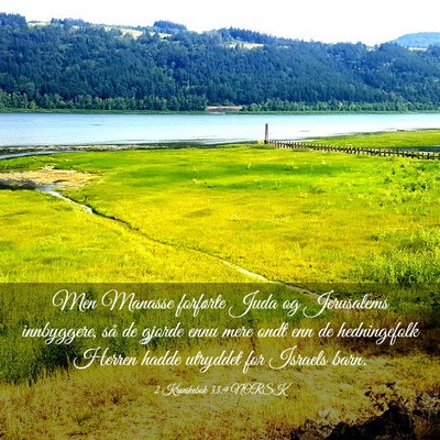 Picture 03 - 2 Krønikebok 33:9 NORSK - Men Manasse forførte Juda og Jerusalems - Bible Verse Picture