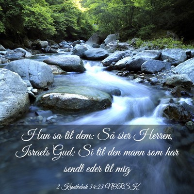 Picture 03 - 2 Krønikebok 34:23 NORSK - Hun sa til dem: Så sier Herren, Israels Gud: Si - Bible Verse Picture