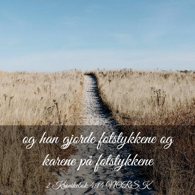 Picture 03 - 2 Krønikebok 4:14 NORSK - og han gjorde fotstykkene og karene på - Bible Verse Picture