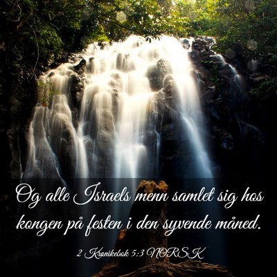 Picture 03 - 2 Krønikebok 5:3 NORSK - Og alle Israels menn samlet sig hos kongen på - Bible Verse Picture