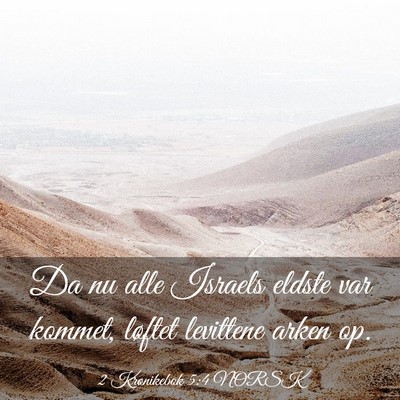 Picture 03 - 2 Krønikebok 5:4 NORSK - Da nu alle Israels eldste var kommet, løftet - Bible Verse Picture