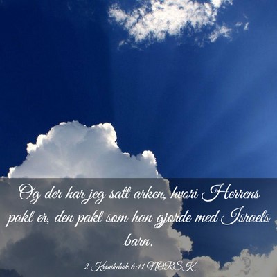 Picture 03 - 2 Krønikebok 6:11 NORSK - Og der har jeg satt arken, hvori Herrens pakt er, - Bible Verse Picture
