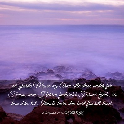 Picture 03 - 2 Mosebok 11:10 NORSK - så gjorde Moses og Aron alle disse under for - Bible Verse Picture