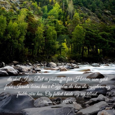 Picture 03 - 2 Mosebok 12:27 NORSK - da skal I si: Det er påskeoffer for Herren, som - Bible Verse Picture