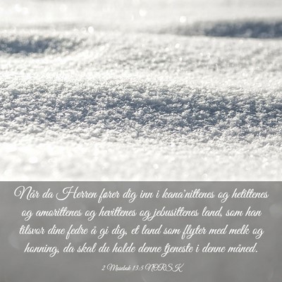 Picture 03 - 2 Mosebok 13:5 NORSK - Når da Herren fører dig inn i kana'nittenes og - Bible Verse Picture