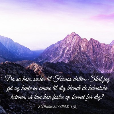 Picture 03 - 2 Mosebok 2:7 NORSK - Da sa hans søster til Faraos datter: Skal jeg - Bible Verse Picture
