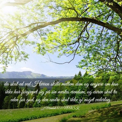 Picture 03 - 2 Mosebok 22:11 NORSK - da skal ed ved Herren skille mellem dem og - Bible Verse Picture