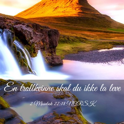 Picture 03 - 2 Mosebok 22:18 NORSK - En trollkvinne skal du ikke la - Bible Verse Picture