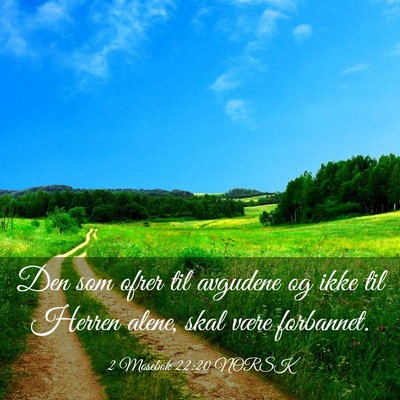 Picture 03 - 2 Mosebok 22:20 NORSK - Den som ofrer til avgudene og ikke til Herren - Bible Verse Picture