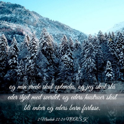 Picture 03 - 2 Mosebok 22:24 NORSK - og min vrede skal optendes, og jeg skal slå eder - Bible Verse Picture