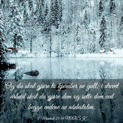 Picture 03 - 2 Mosebok 25:18 NORSK - Og du skal gjøre to kjeruber av gull; i drevet - Bible Verse Picture