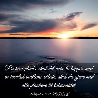 Picture 03 - 2 Mosebok 26:17 NORSK - På hver planke skal det være to tapper, med en - Bible Verse Picture