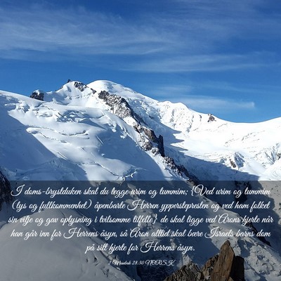 Picture 03 - 2 Mosebok 28:30 NORSK - I doms-brystduken skal du legge urim og tummim; - Bible Verse Picture