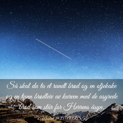 Picture 03 - 2 Mosebok 29:23 NORSK - Så skal du ta et rundt brød og en oljekake og - Bible Verse Picture