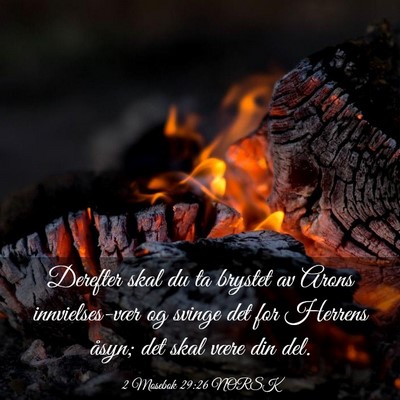 Picture 03 - 2 Mosebok 29:26 NORSK - Derefter skal du ta brystet av Arons - Bible Verse Picture