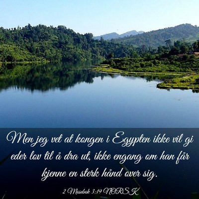 Picture 03 - 2 Mosebok 3:19 NORSK - Men jeg vet at kongen i Egypten ikke vil gi eder - Bible Verse Picture
