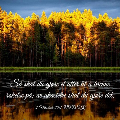 Picture 03 - 2 Mosebok 30:1 NORSK - Så skal du gjøre et alter til å brenne - Bible Verse Picture