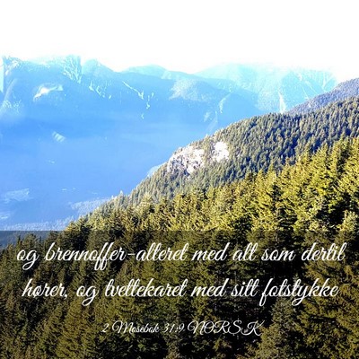 Picture 03 - 2 Mosebok 31:9 NORSK - og brennoffer-alteret med alt som dertil hører, - Bible Verse Picture