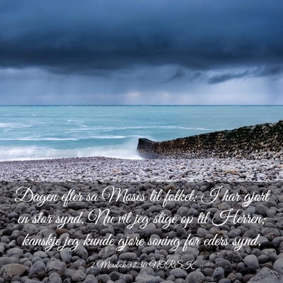 Picture 03 - 2 Mosebok 32:30 NORSK - Dagen efter sa Moses til folket: I har gjort en - Bible Verse Picture