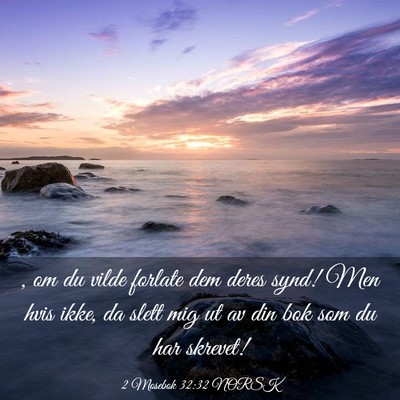 Picture 03 - 2 Mosebok 32:32 NORSK - , om du vilde forlate dem deres synd! Men hvis - Bible Verse Picture