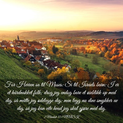 Picture 03 - 2 Mosebok 33:5 NORSK - For Herren sa til Moses: Si til Israels barn: I - Bible Verse Picture