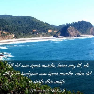 Picture 03 - 2 Mosebok 34:19 NORSK - Alt det som åpner morsliv, hører mig til, alt - Bible Verse Picture