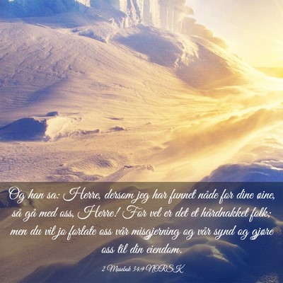 Picture 03 - 2 Mosebok 34:9 NORSK - Og han sa: Herre, dersom jeg har funnet nåde for - Bible Verse Picture