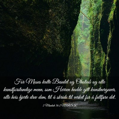 Picture 03 - 2 Mosebok 36:2 NORSK - For Moses kalte Besalel og Oholiab og alle - Bible Verse Picture
