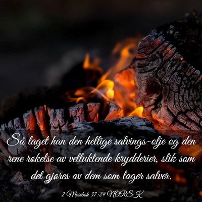 Picture 03 - 2 Mosebok 37:29 NORSK - Så laget han den hellige salvings-olje og den - Bible Verse Picture