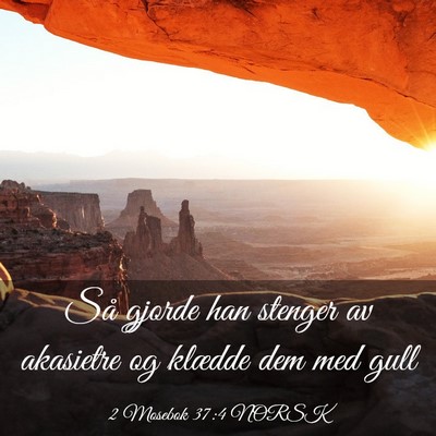 Picture 03 - 2 Mosebok 37:4 NORSK - Så gjorde han stenger av akasietre og klædde - Bible Verse Picture