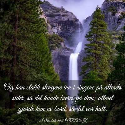 Picture 03 - 2 Mosebok 38:7 NORSK - Og han stakk stengene inn i ringene på alterets - Bible Verse Picture