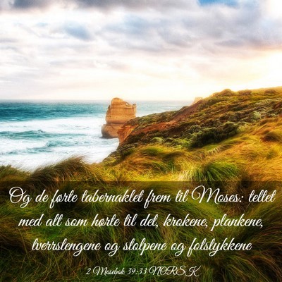Picture 03 - 2 Mosebok 39:33 NORSK - Og de førte tabernaklet frem til Moses: teltet - Bible Verse Picture