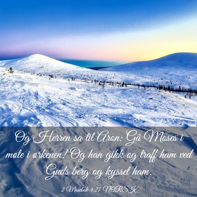 Picture 03 - 2 Mosebok 4:27 NORSK - Og Herren sa til Aron: Gå Moses i møte i - Bible Verse Picture