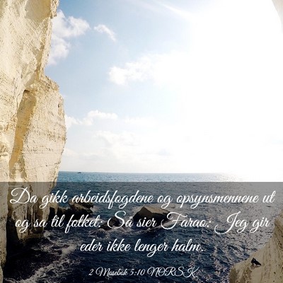 Picture 03 - 2 Mosebok 5:10 NORSK - Da gikk arbeidsfogdene og opsynsmennene ut og sa - Bible Verse Picture