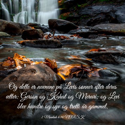 Picture 03 - 2 Mosebok 6:16 NORSK - Og dette er navnene på Levis sønner efter deres - Bible Verse Picture