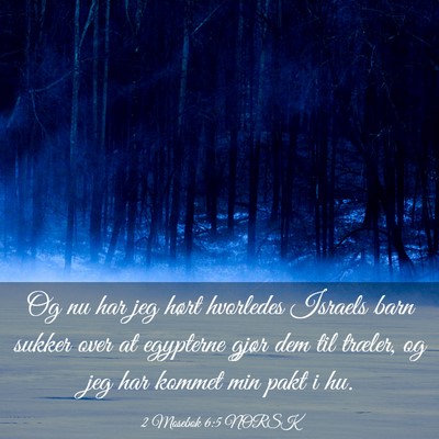 Picture 03 - 2 Mosebok 6:5 NORSK - Og nu har jeg hørt hvorledes Israels barn sukker - Bible Verse Picture