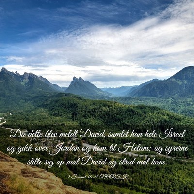 Picture 03 - 2 Samuel 10:17 NORSK - Da dette blev meldt David, samlet han hele Israel - Bible Verse Picture
