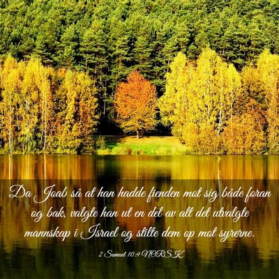 Picture 03 - 2 Samuel 10:9 NORSK - Da Joab så at han hadde fienden mot sig både - Bible Verse Picture