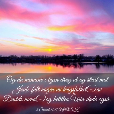 Picture 03 - 2 Samuel 11:17 NORSK - Og da mennene i byen drog ut og stred mot Joab, - Bible Verse Picture