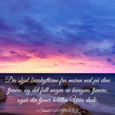 Picture 03 - 2 Samuel 11:24 NORSK - Da skjøt bueskytterne fra muren ned på dine - Bible Verse Picture